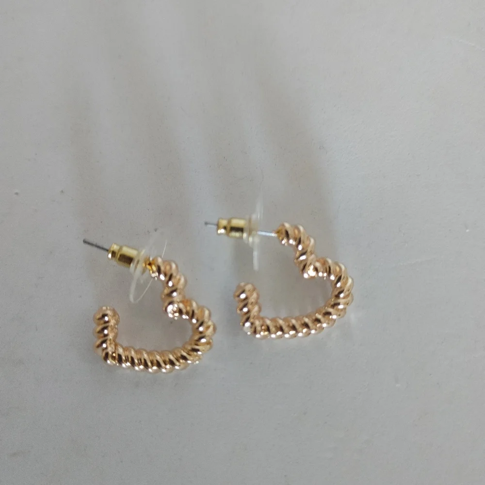 Sugarfix by Baublebar Crystal  and Gold Beaded Heart and Hoop set - 2pc Gold